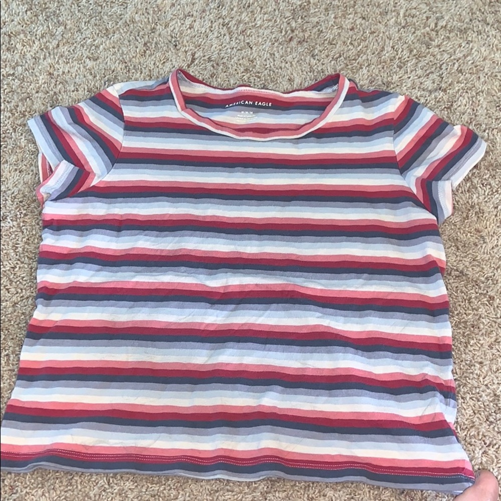 American Eagle Short Sleeved Striped Shirt